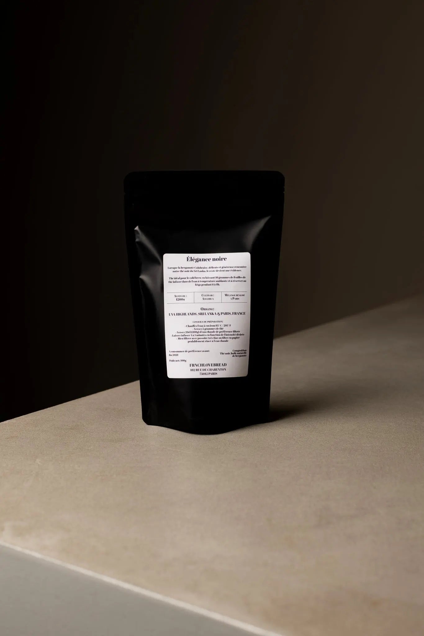 Thé Noir Élégance Noire – Earl Grey à la Bergamote de Calabre Frnchlovebread