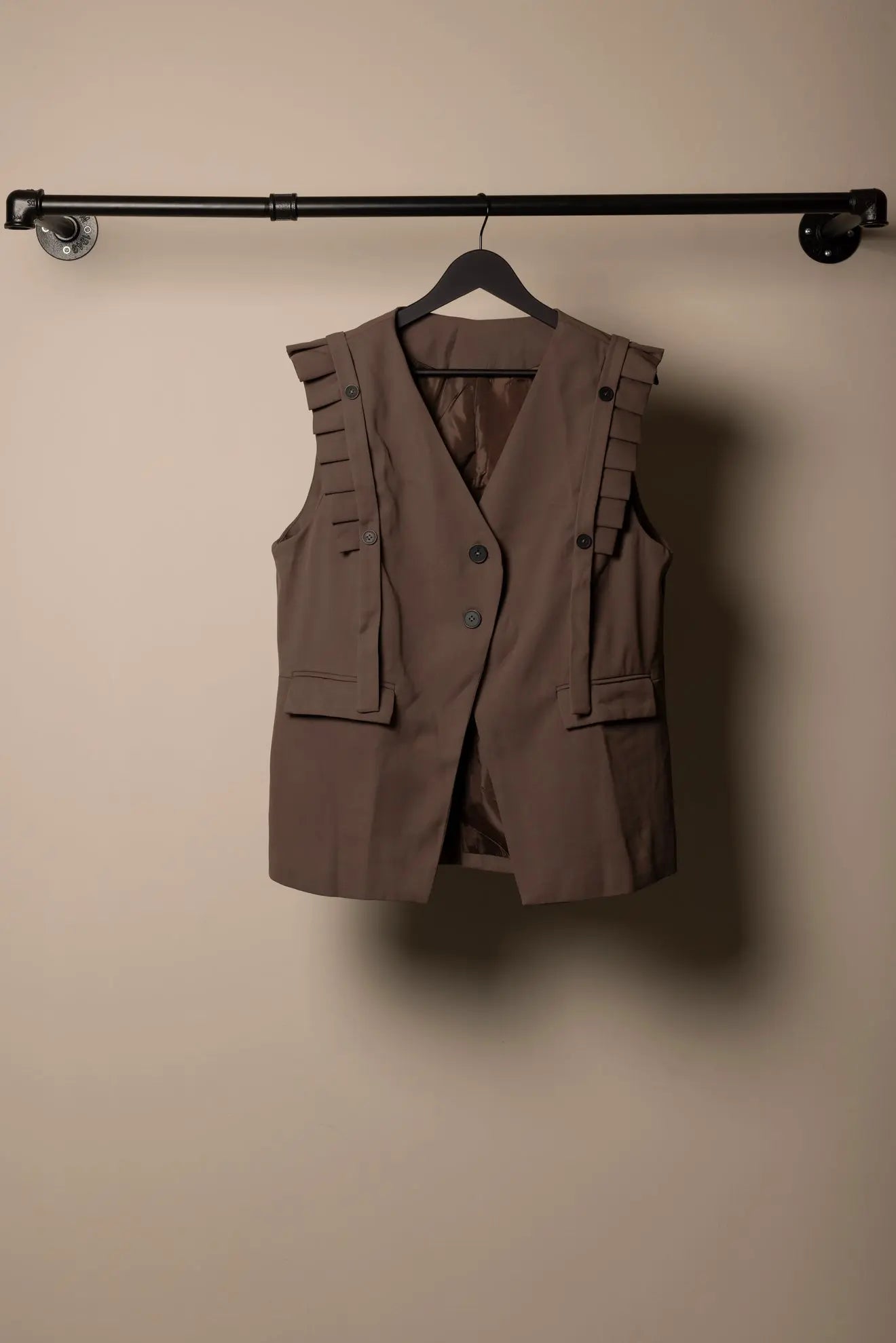 Gilet sans manches – Style tailleur structuré marron Frnchlovebread