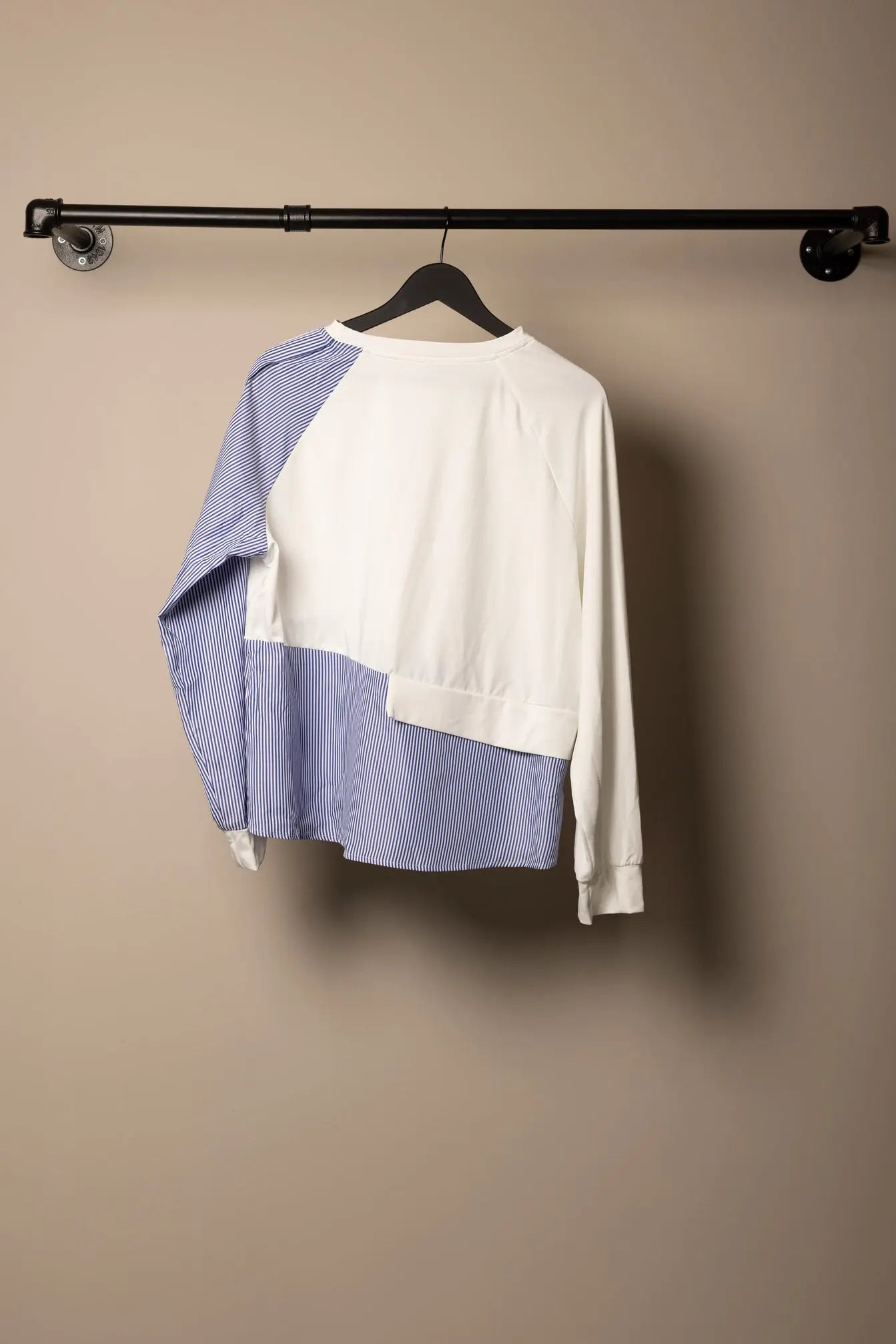 Sweat bicolore Blanc & bleu rayé Frnchlovebread