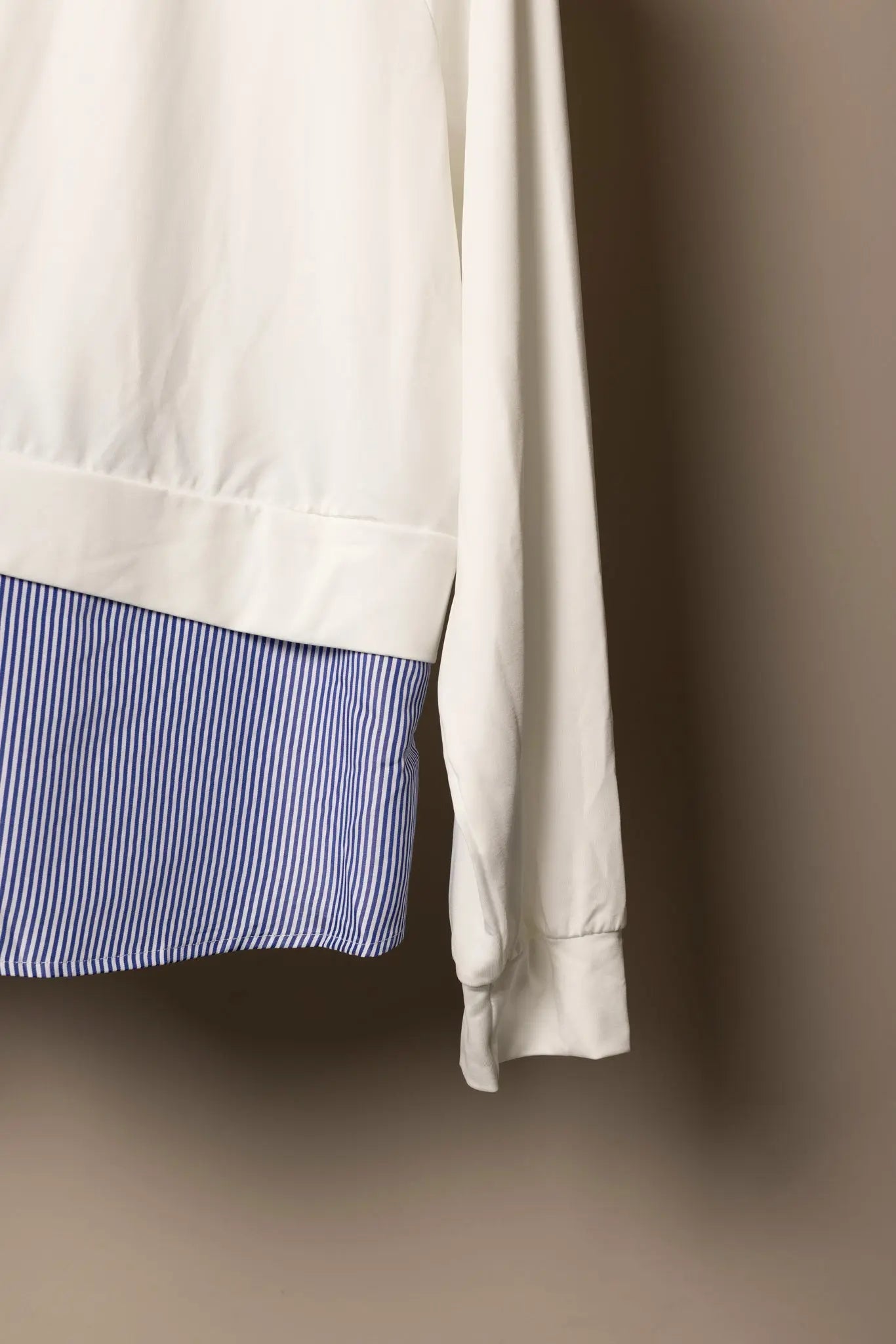 Sweat bicolore Blanc & bleu rayé Frnchlovebread