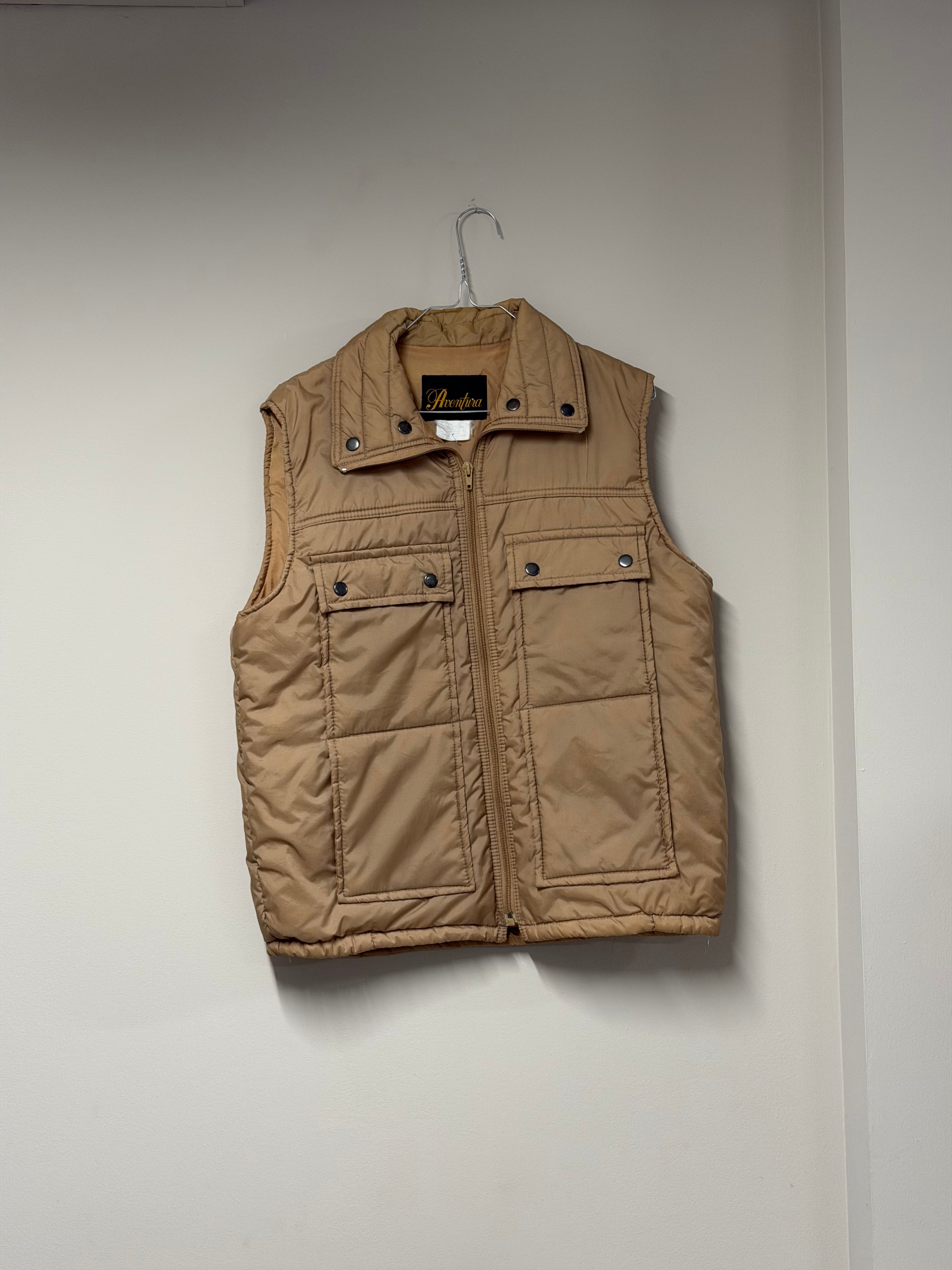 Gilet Sans Manches Matelassé "Aventura" — Vintage 80s Workwear Camel Frnchlovebread