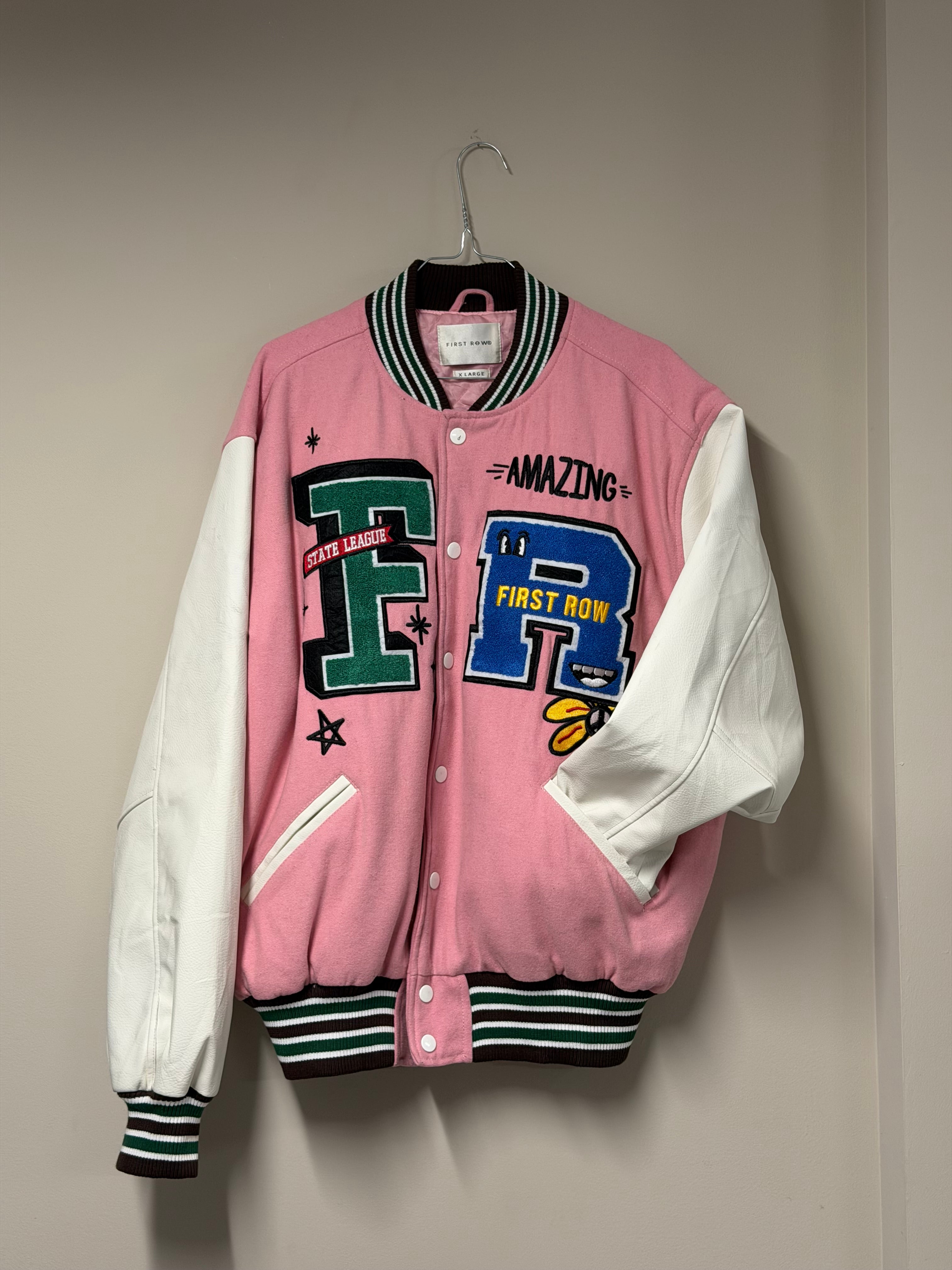Veste Varsity Rose Pastel — Patchs Chenille Frnchlovebread