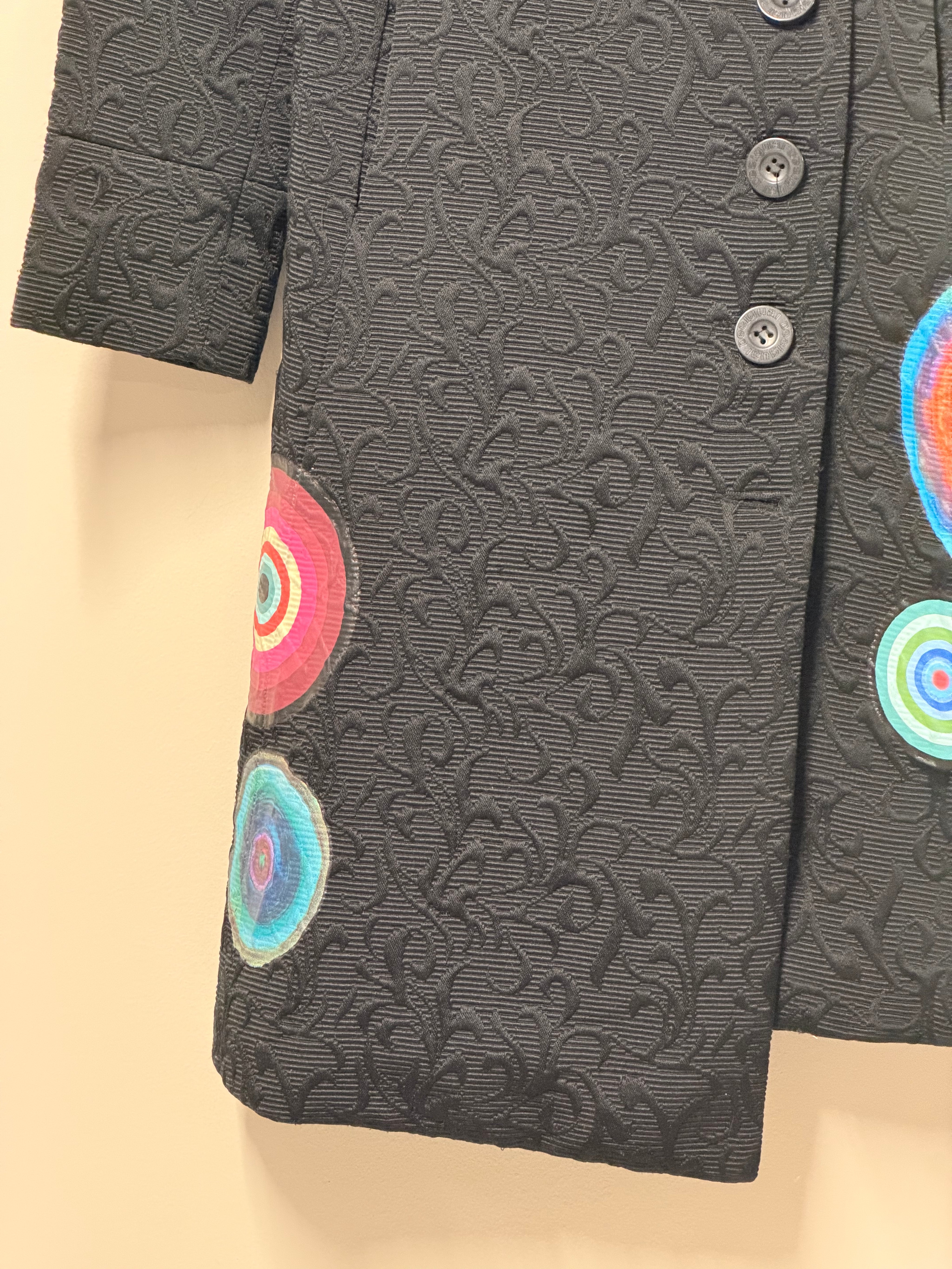 Manteau Long Desigual Noir en Jacquard Frnchlovebread