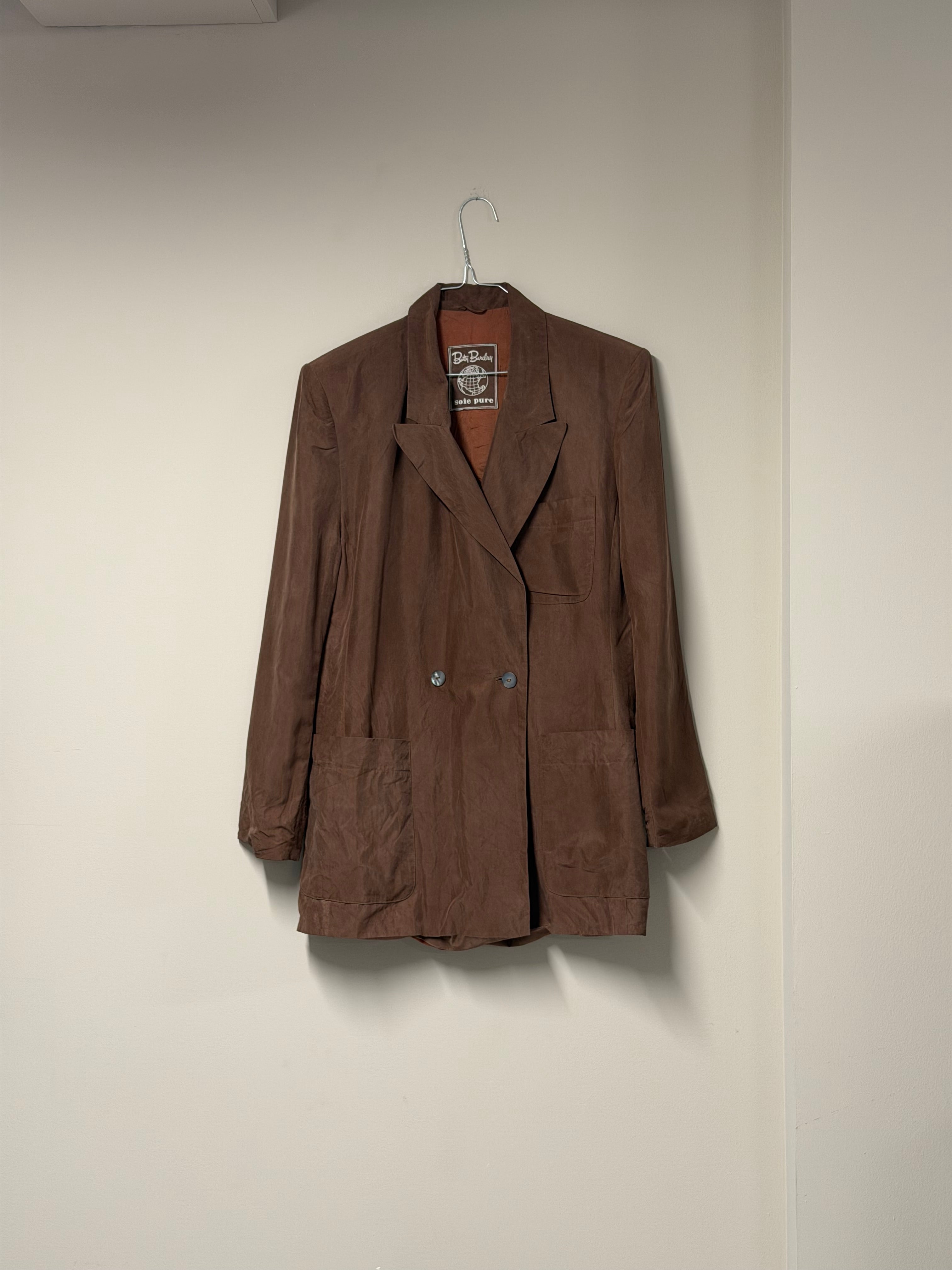 Blazer Long Vintage "Betty Barclay" — Marron Terre d'Ombre & Coupe Croisée Frnchlovebread