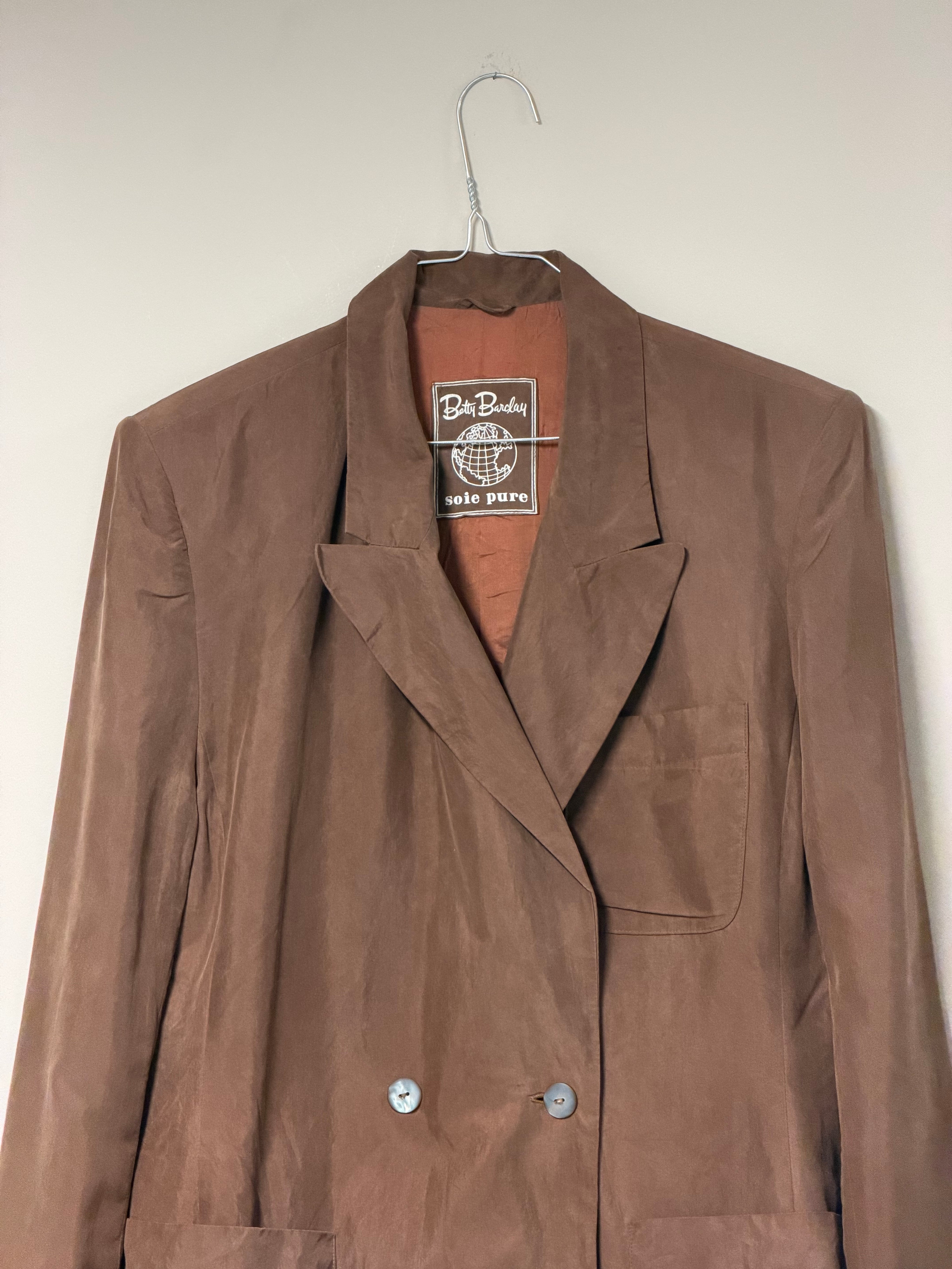 Blazer Long Vintage "Betty Barclay" — Marron Terre d'Ombre & Coupe Croisée Frnchlovebread