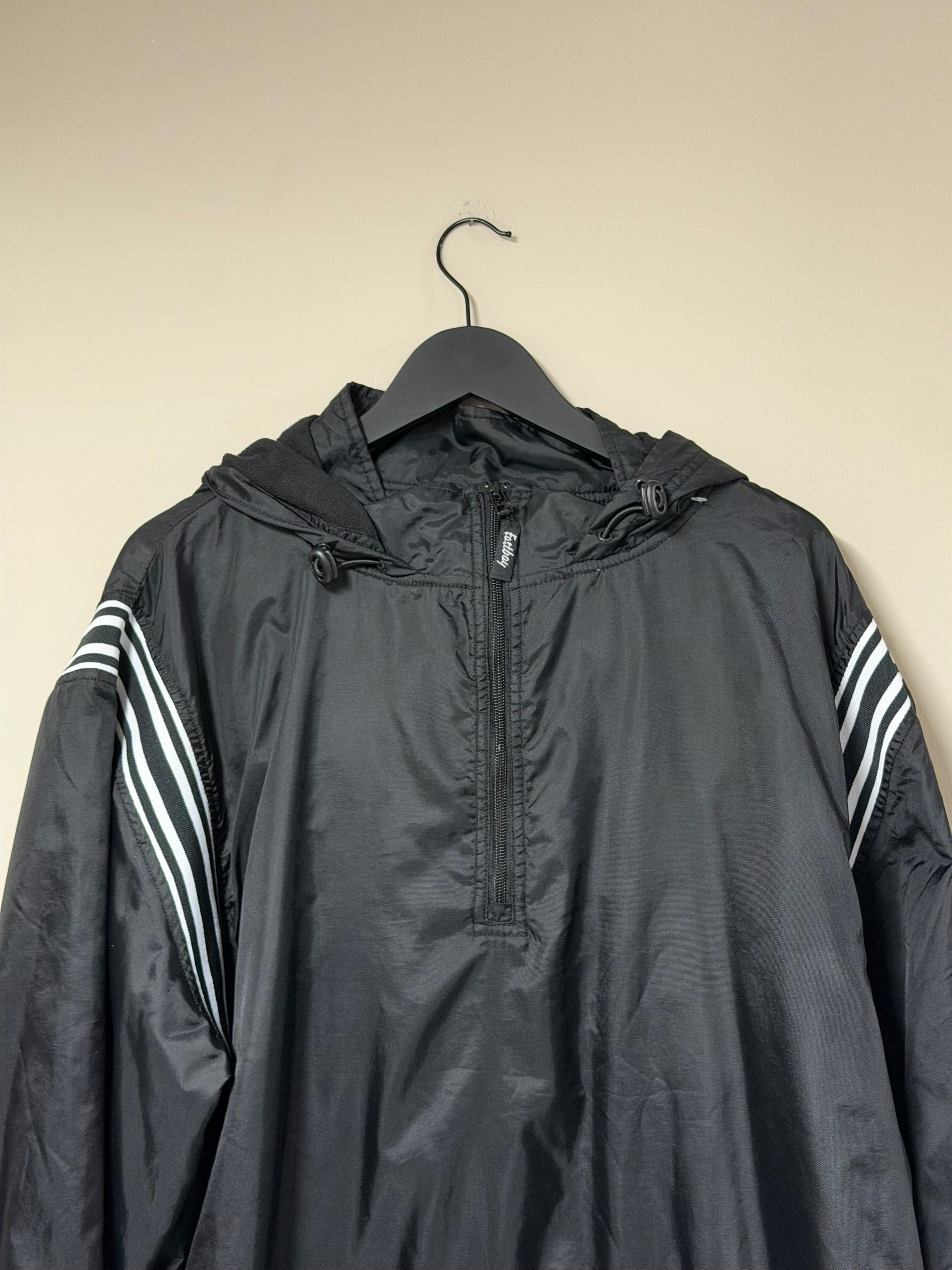 Anorak Vintage Noir — Coupe vent Demi-Zip & Bandes Sport 90s Frnchlovebread