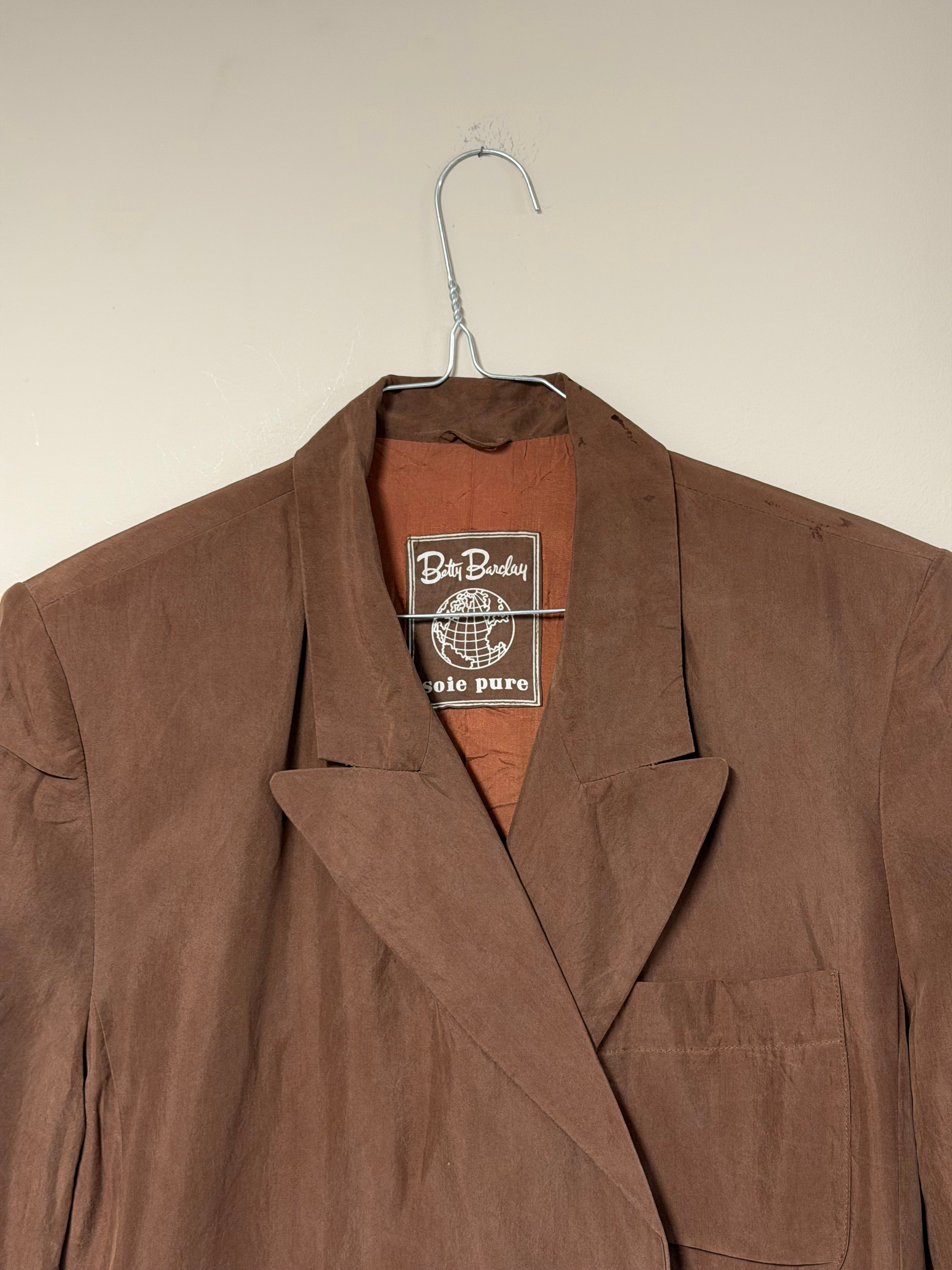 Blazer Long Vintage "Betty Barclay" — Marron Terre d'Ombre & Coupe Croisée Frnchlovebread
