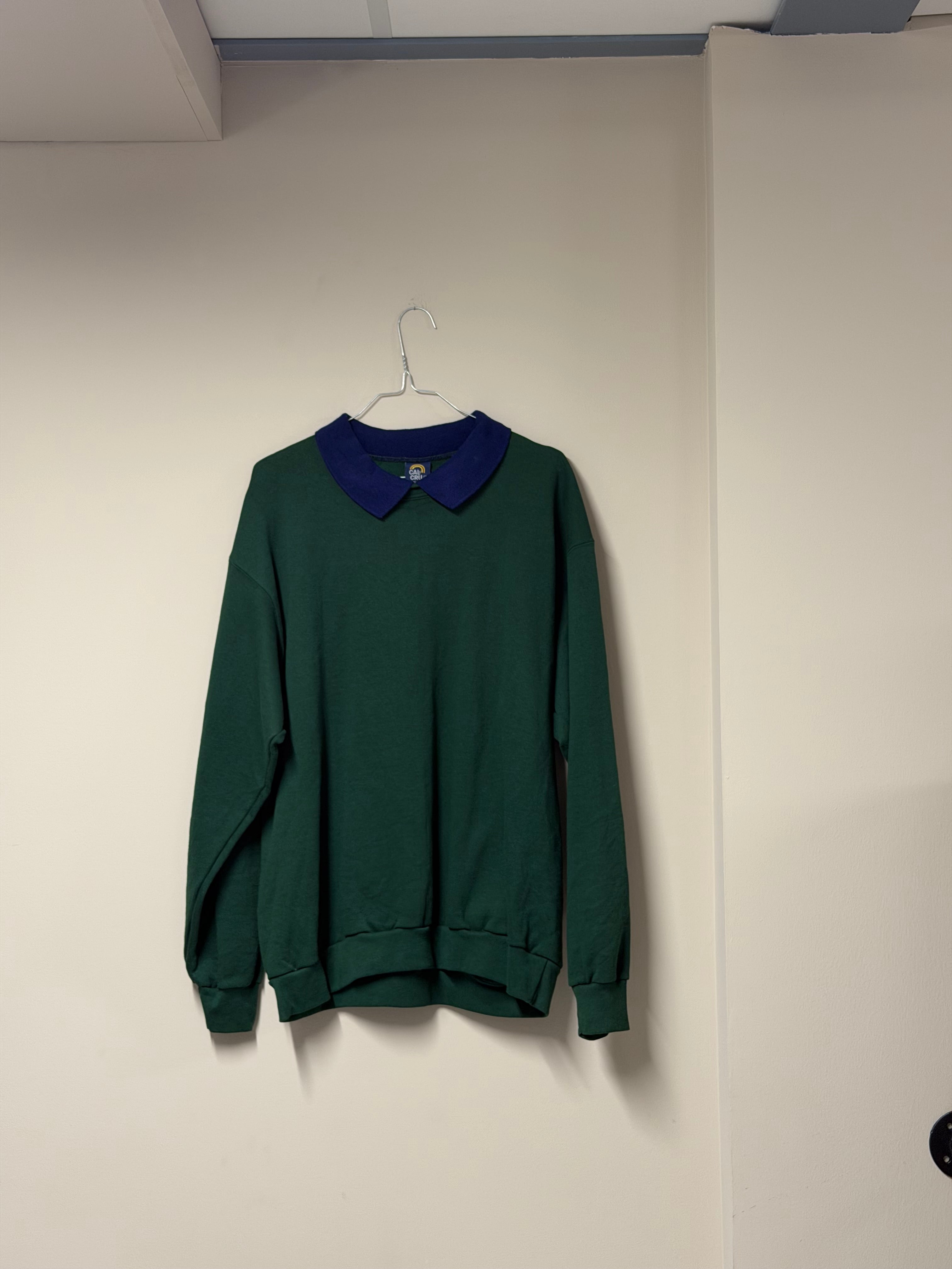 Sweat Vintage Cal Cru — Vert Forêt & Col Polo Marine Frnchlovebread