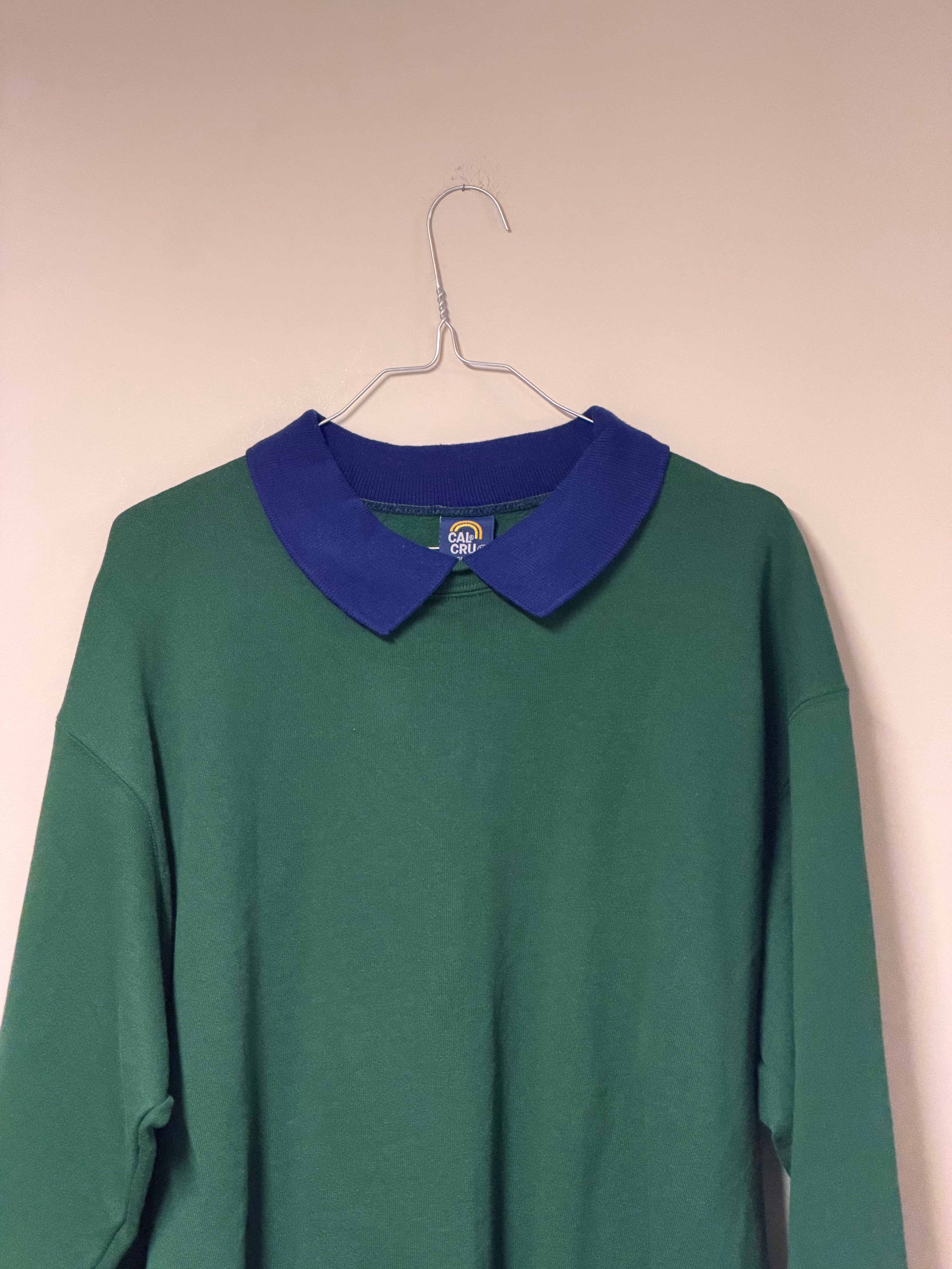 Sweat Vintage Cal Cru — Vert Forêt & Col Polo Marine Frnchlovebread