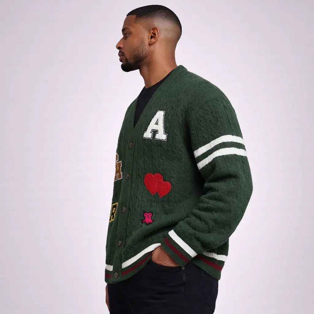 Cardigan Varsity Heritage Green Frnchlovebread