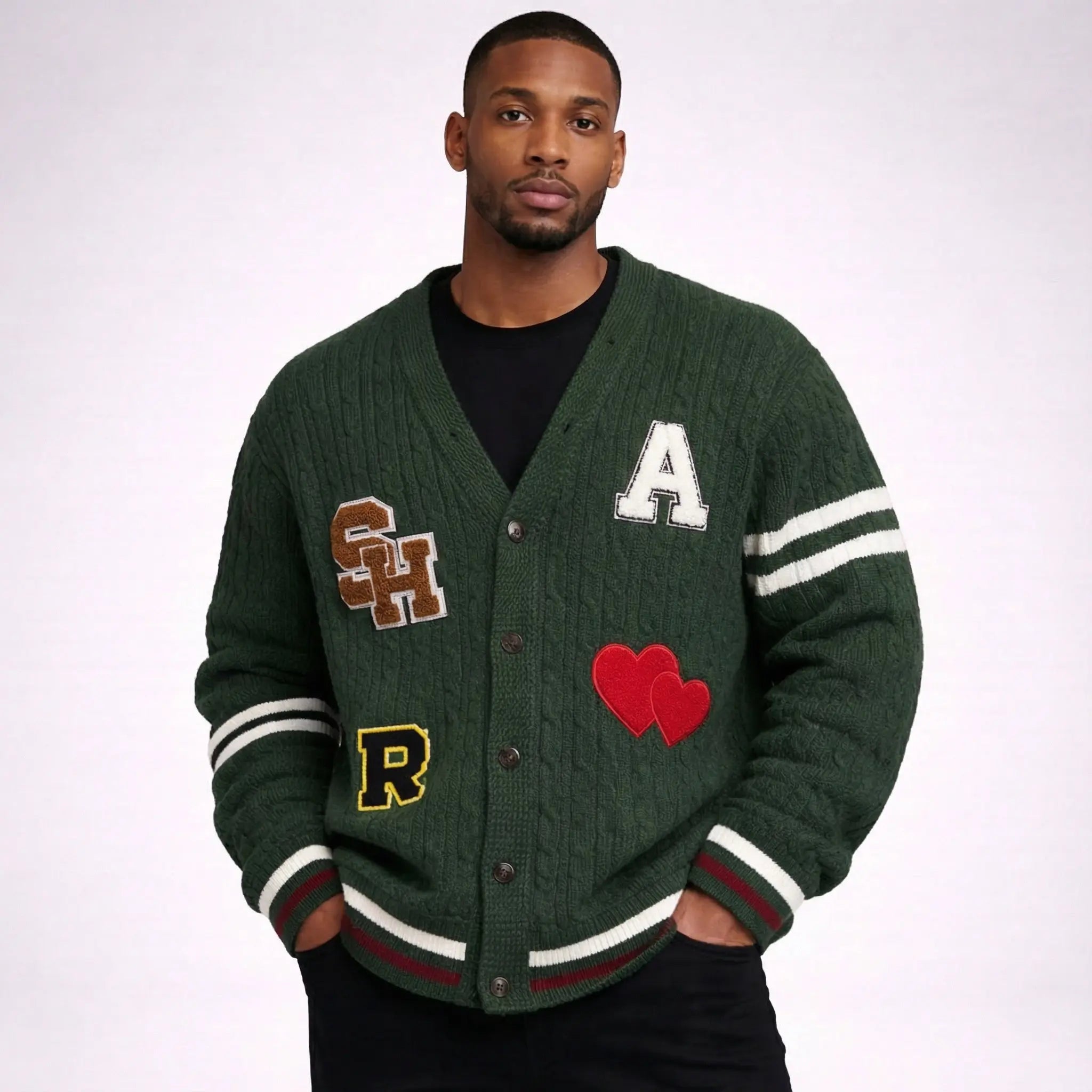 Cardigan Varsity Heritage Green Frnchlovebread